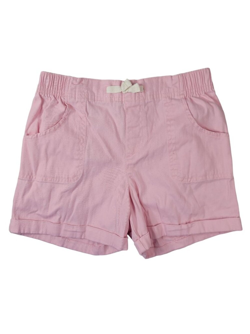 Wonder Nation Girls Chino Cuff Shorts Pink SZ 10 Large Pull On Pocket Flat Front